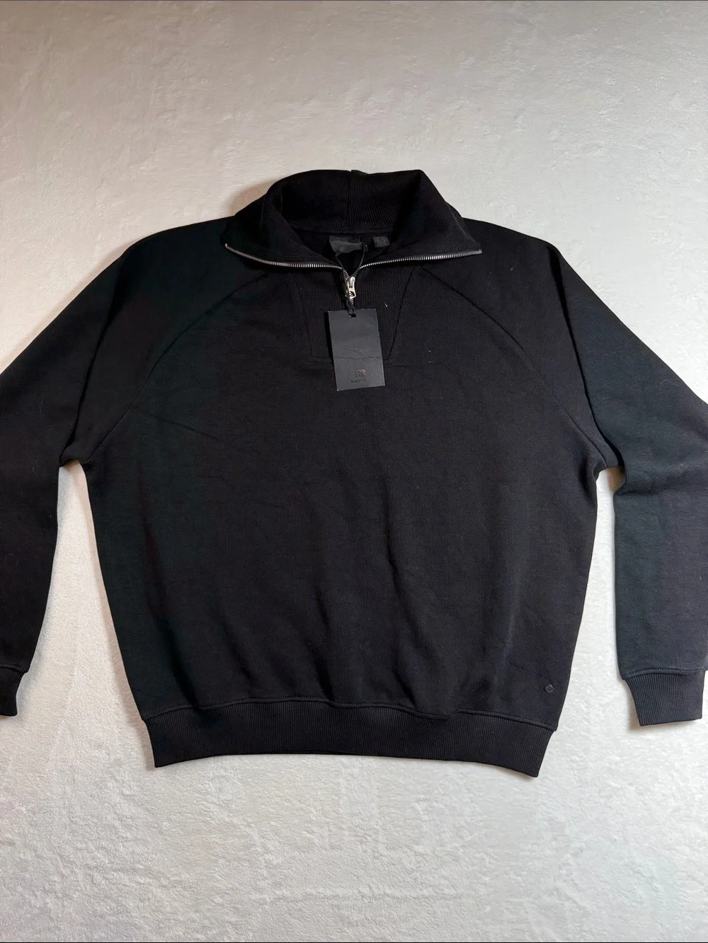 Pull&Bear Black Label Men's Black Half-Zip Sweater